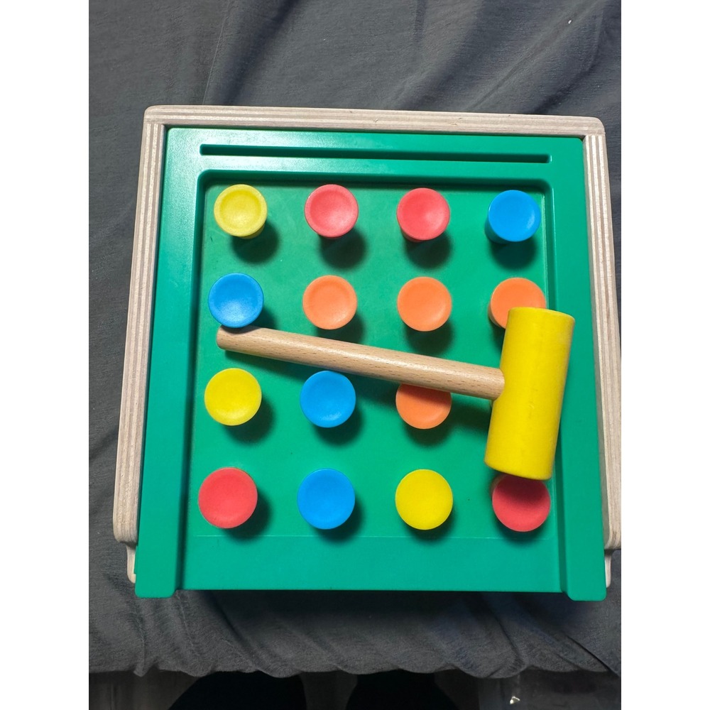 Lovevery Mosaic Button Board Wooden Montessori Toy Storage Box Mallet Cards